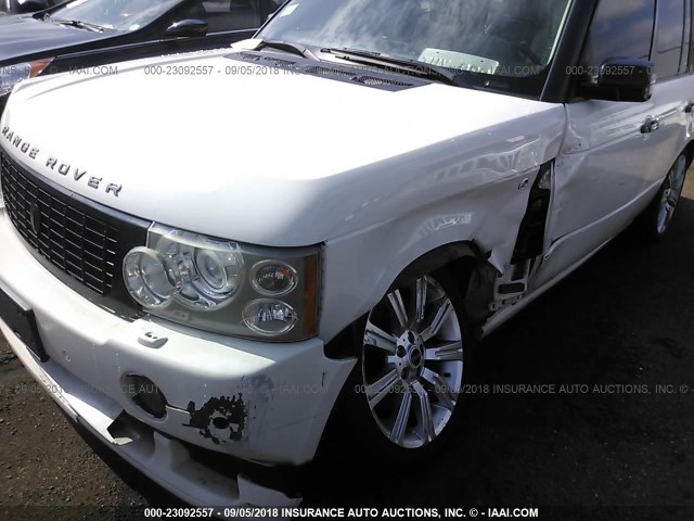SALMF13428A270902 - 2008 LAND ROVER RANGE ROVER SUPERCHARGED WHITE photo 6