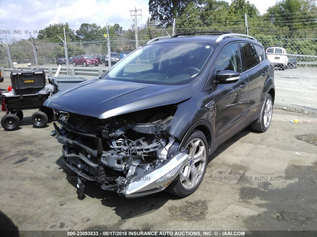 1FMCU0J90HUD48847 - 2017 FORD ESCAPE TITANIUM GRAY photo 2