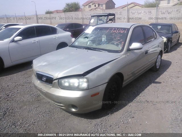 KMHDN45D91U024454 - 2001 HYUNDAI ELANTRA GLS/GT GOLD photo 2