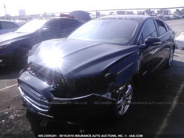 3FA6P0SU9FR225800 - 2015 FORD FUSION TITANIUM PHEV BLACK photo 2