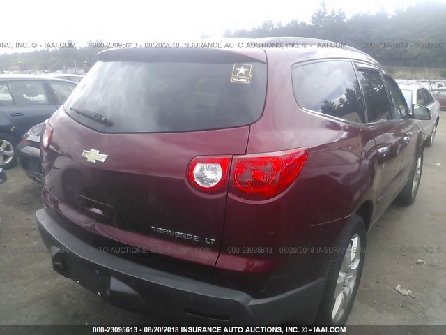 1GNKVGED4BJ225623 - 2011 CHEVROLET TRAVERSE LT BURGUNDY photo 4