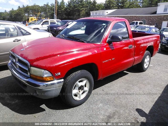 1B7FL26XXVS287506 - 1997 DODGE DAKOTA RED photo 2