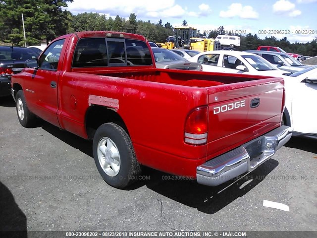 1B7FL26XXVS287506 - 1997 DODGE DAKOTA RED photo 3