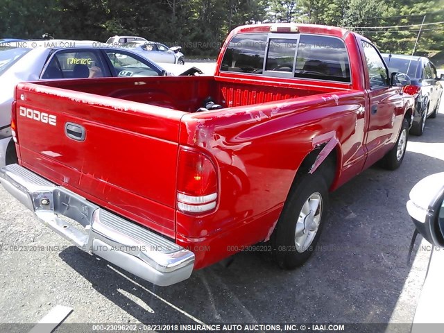 1B7FL26XXVS287506 - 1997 DODGE DAKOTA RED photo 4