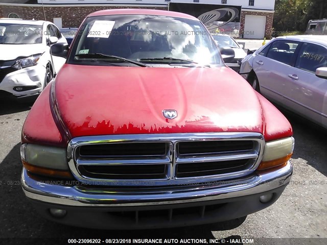 1B7FL26XXVS287506 - 1997 DODGE DAKOTA RED photo 6