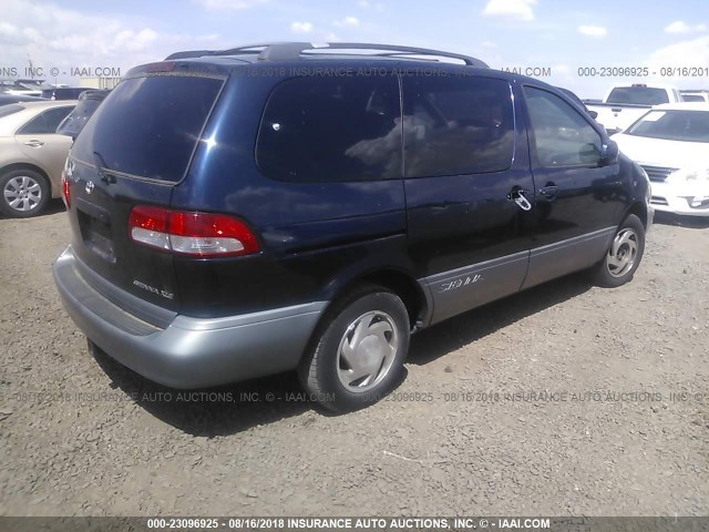 4T3ZF13C41U374223 - 2001 TOYOTA SIENNA LE/XLE BLUE photo 4