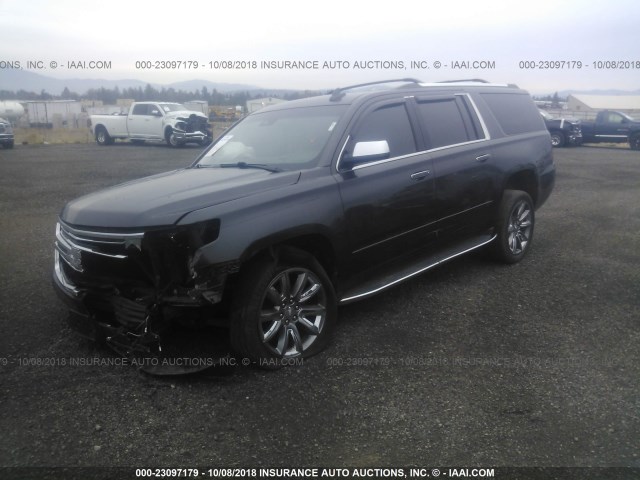 1GNSKKKC7FR521606 - 2015 CHEVROLET SUBURBAN K1500 LTZ GRAY photo 2