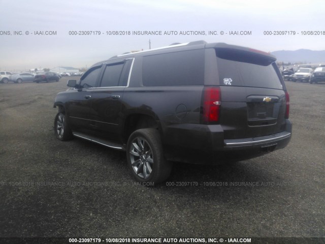 1GNSKKKC7FR521606 - 2015 CHEVROLET SUBURBAN K1500 LTZ GRAY photo 3