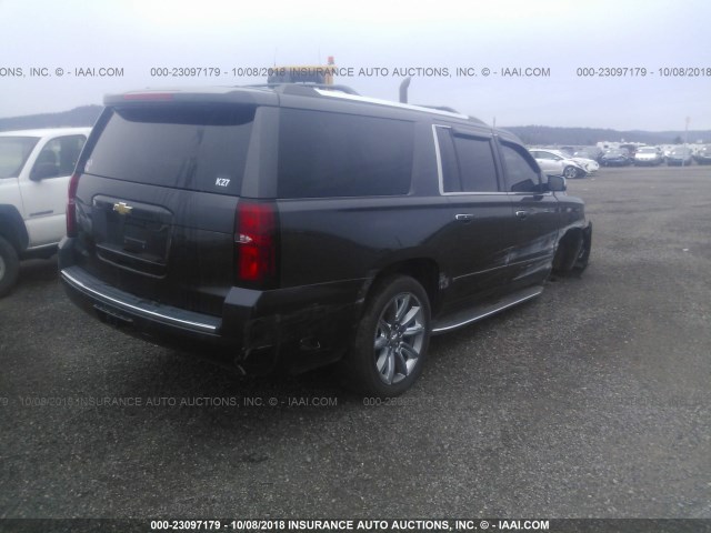 1GNSKKKC7FR521606 - 2015 CHEVROLET SUBURBAN K1500 LTZ GRAY photo 4