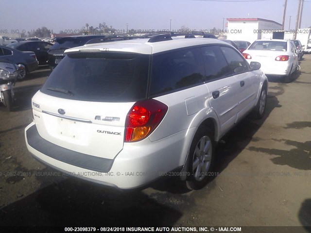 4S4BP61C566327298 - 2006 SUBARU LEGACY OUTBACK 2.5I WHITE photo 4