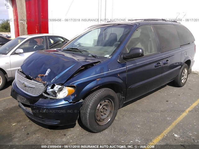 2C4GP44372R519626 - 2002 CHRYSLER TOWN & COUNTRY LX Dark Blue photo 2