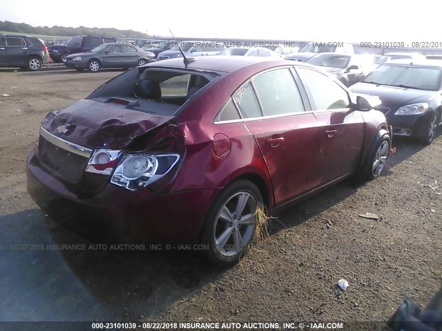 1G1PE5SB5E7120332 - 2014 CHEVROLET CRUZE LT RED photo 4