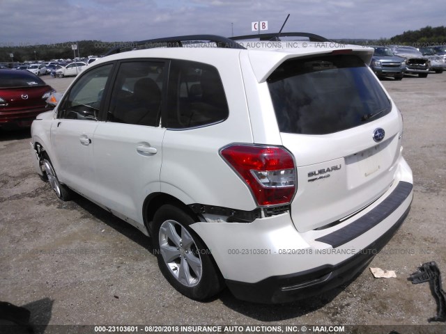 JF2SJAHC6FH525263 - 2015 SUBARU FORESTER 2.5I LIMITED WHITE photo 3