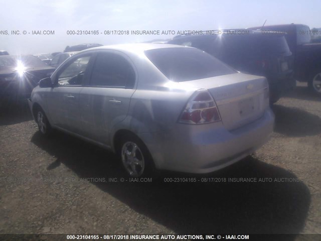 KL1TD56657B167535 - 2007 CHEVROLET AVEO LS SILVER photo 3