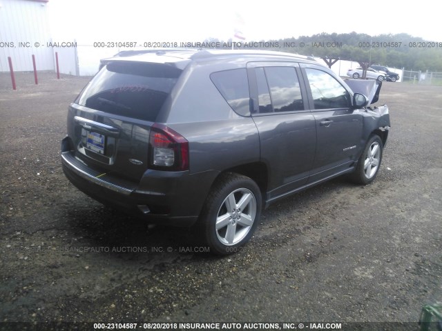 1C4NJCEA6ED883155 - 2014 JEEP COMPASS LATITUDE GRAY photo 4