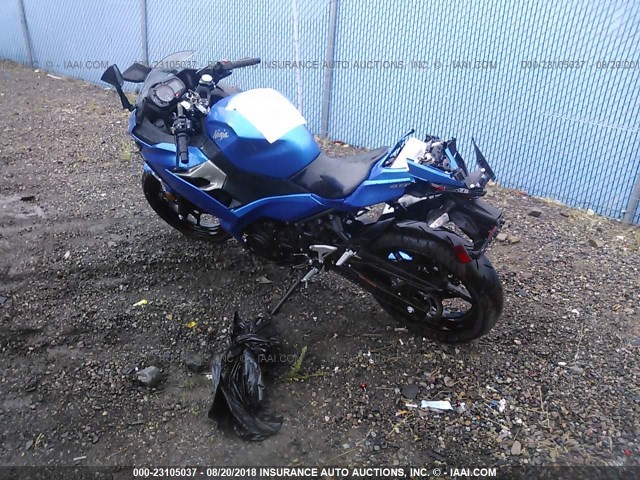 JKAEXKH1XJDA14389 - 2018 KAWASAKI EX400 BLUE photo 3