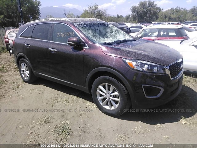 5XYPG4A39GG047722 - 2016 KIA SORENTO LX/L PURPLE photo 1