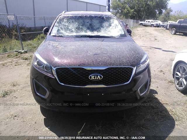 5XYPG4A39GG047722 - 2016 KIA SORENTO LX/L PURPLE photo 6