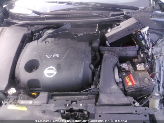 1N4AA5AP1AC811077 - 2010 NISSAN MAXIMA S/SV GRAY photo 10