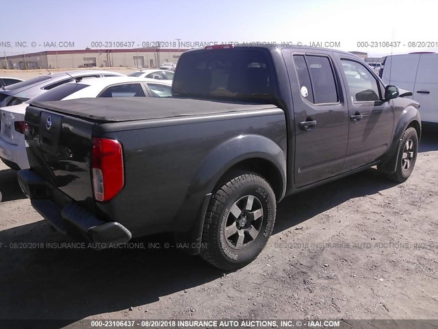 1N6AD0ER3BC405607 - 2011 NISSAN FRONTIER S/SV/SL/PRO-4X GRAY photo 4