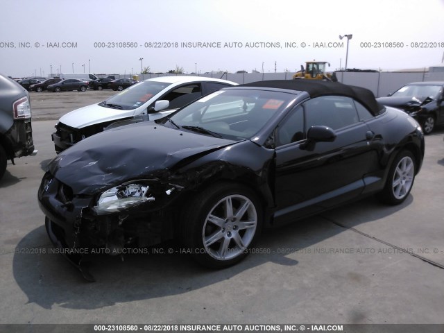 4A3AL35T57E014454 - 2007 MITSUBISHI ECLIPSE SPYDER GT BLACK photo 2