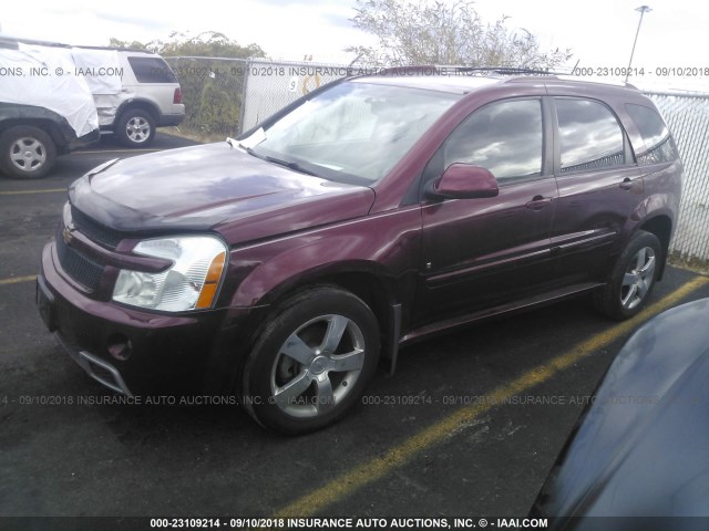 2CNDL937786342968 - 2008 CHEVROLET EQUINOX SPORT MAROON photo 2