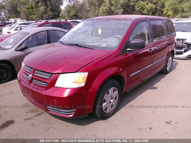 1D8HN44HX8B132647 - 2008 DODGE GRAND CARAVAN SE RED photo 2