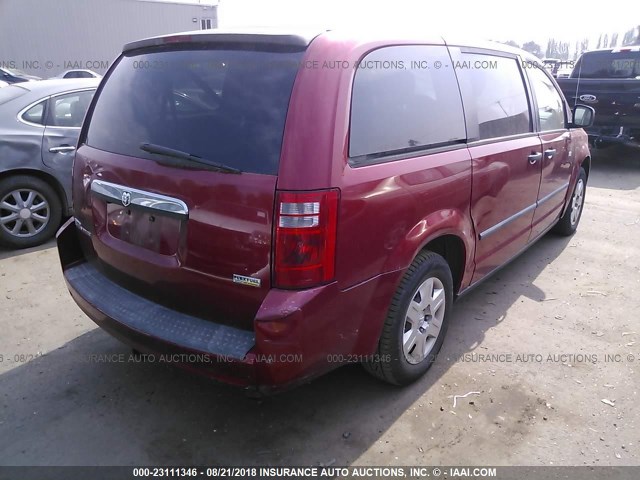 1D8HN44HX8B132647 - 2008 DODGE GRAND CARAVAN SE RED photo 4