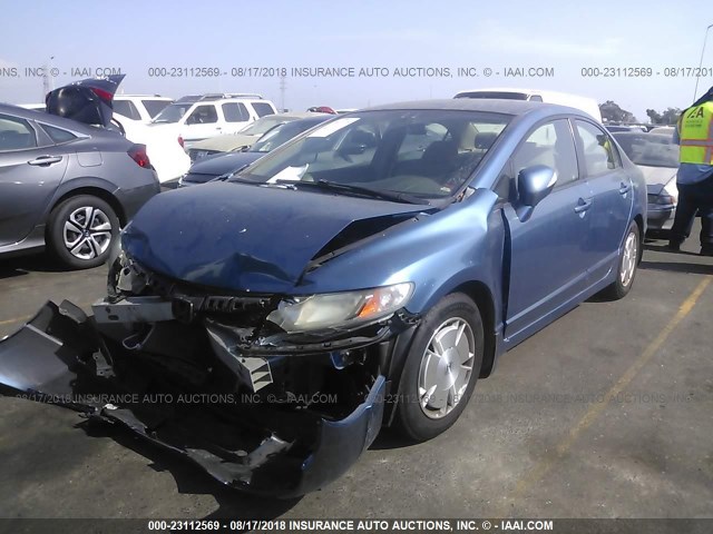 JHMFA3F25AS002087 - 2010 HONDA CIVIC HYBRID BLUE photo 2