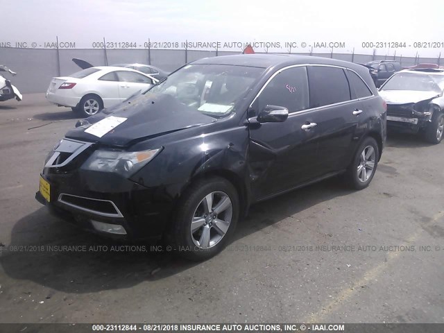 2HNYD2H35CH520030 - 2012 ACURA MDX TECHNOLOGY BLACK photo 2