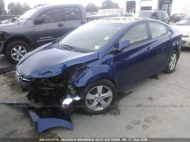 KMHDH4AE4DU488942 - 2013 HYUNDAI ELANTRA GLS/LIMITED BLUE photo 2