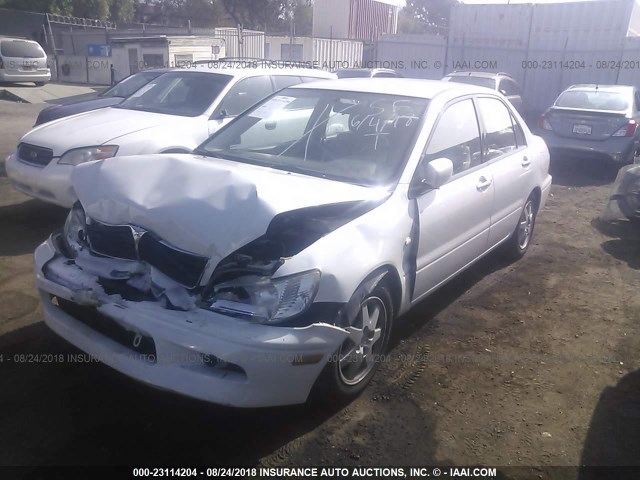 JA3AJ36E53U001310 - 2003 MITSUBISHI LANCER LS WHITE photo 2