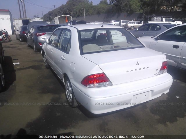 JA3AJ36E53U001310 - 2003 MITSUBISHI LANCER LS WHITE photo 3