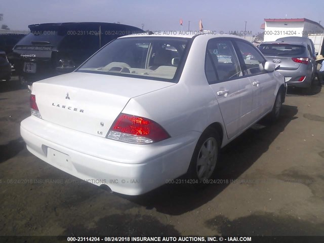 JA3AJ36E53U001310 - 2003 MITSUBISHI LANCER LS WHITE photo 4