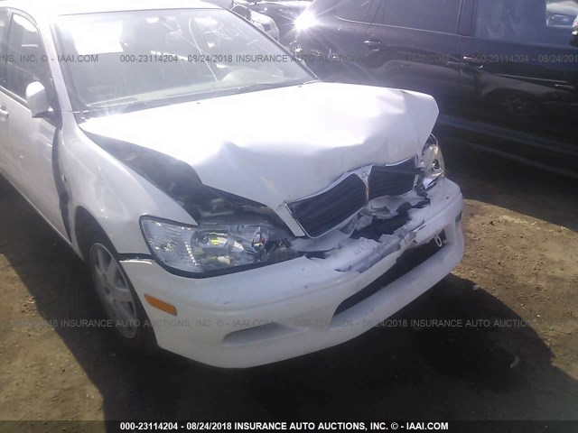 JA3AJ36E53U001310 - 2003 MITSUBISHI LANCER LS WHITE photo 6