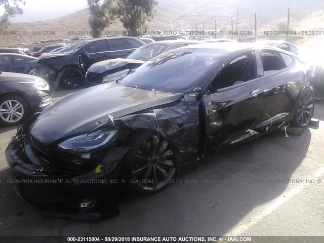 5YJSA1E47HF219400 - 2017 TESLA MODEL S Սև լուսանկար 2