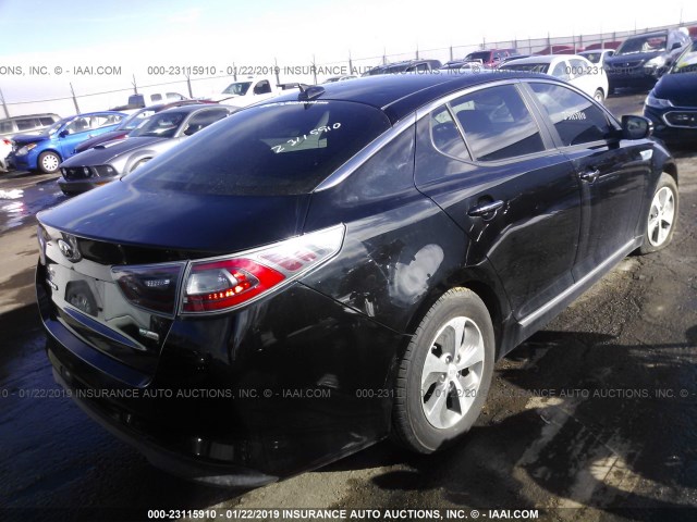 KNAGM4AD2E5071459 - 2014 KIA OPTIMA HYBRID BLACK photo 4