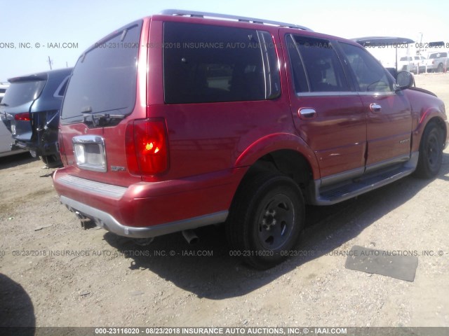 5LMEU27R11LJ12325 - 2001 LINCOLN NAVIGATOR Қызыл фото 4