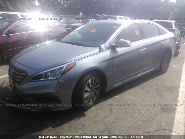 5NPE34AF7GH271187 - 2016 HYUNDAI SONATA SPORT/LIMITED SILVER photo 2