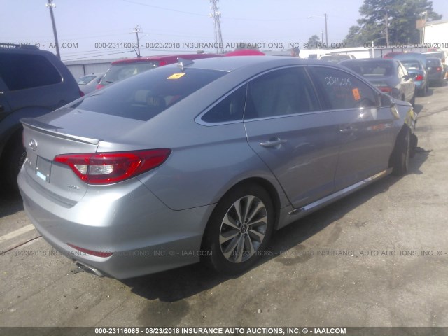 5NPE34AF7GH271187 - 2016 HYUNDAI SONATA SPORT/LIMITED SILVER photo 4