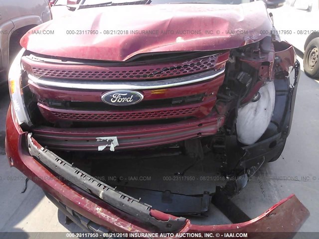 1FM5K8F8XDGA02049 - 2013 FORD EXPLORER LIMITED RED photo 6