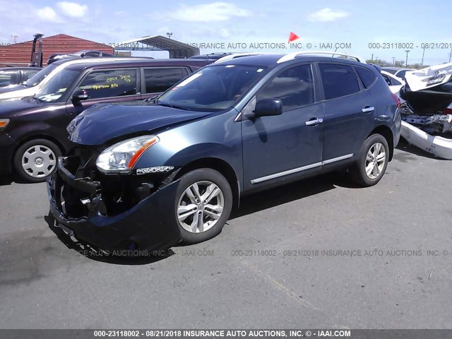 JN8AS5MT2CW614084 - 2012 NISSAN ROGUE S/SV BLUE photo 2