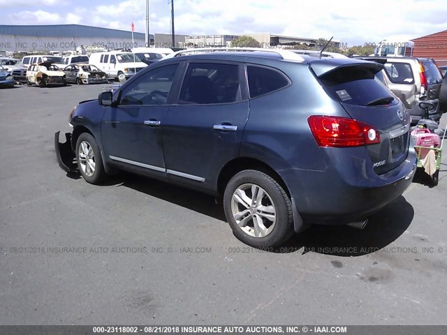 JN8AS5MT2CW614084 - 2012 NISSAN ROGUE S/SV BLUE photo 3