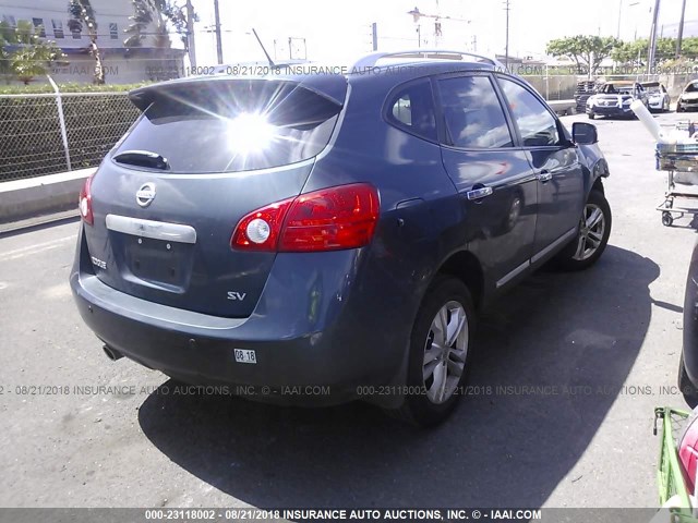 JN8AS5MT2CW614084 - 2012 NISSAN ROGUE S/SV BLUE photo 4