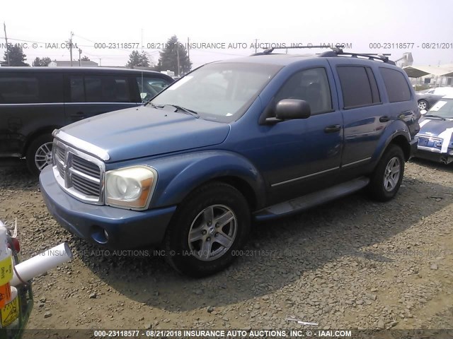 1D4HB58D54F198257 - 2004 DODGE DURANGO LIMITED BLUE photo 2