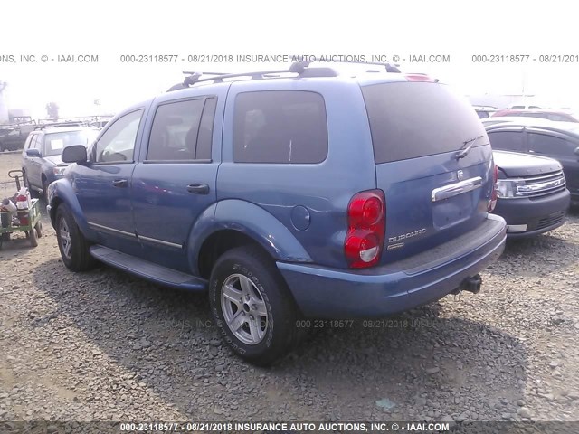 1D4HB58D54F198257 - 2004 DODGE DURANGO LIMITED BLUE photo 3