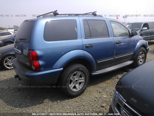 1D4HB58D54F198257 - 2004 DODGE DURANGO LIMITED BLUE photo 4