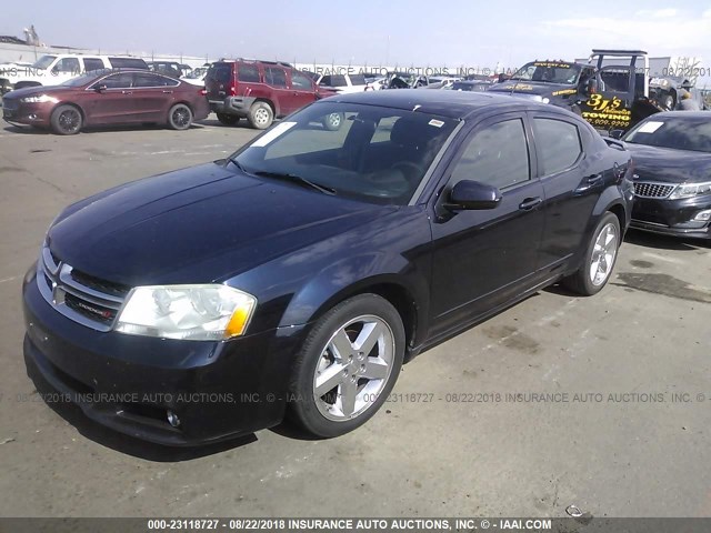 1C3CDZEG0CN294801 - 2012 DODGE AVENGER SXT BLACK photo 2