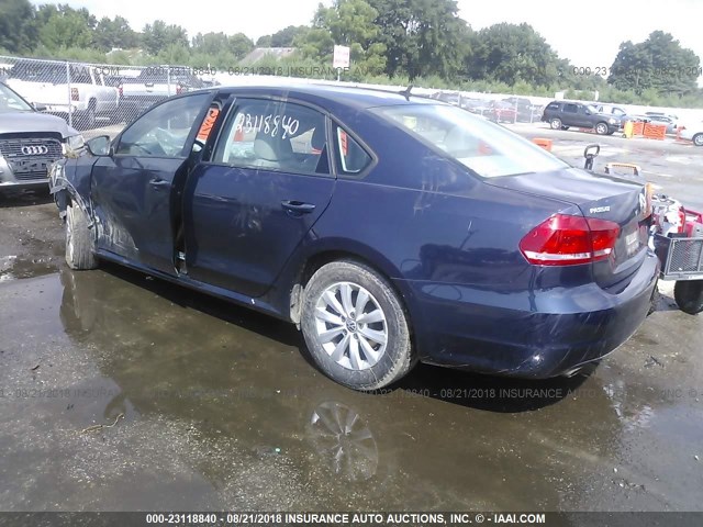 1VWAP7A34CC037750 - 2012 VOLKSWAGEN PASSAT S Dark Blue photo 3