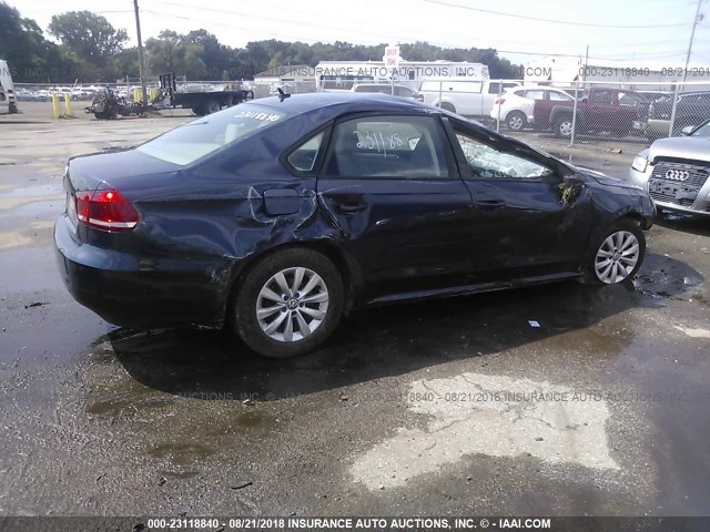 1VWAP7A34CC037750 - 2012 VOLKSWAGEN PASSAT S Dark Blue photo 4